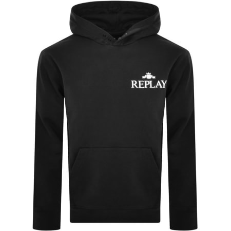 Product Image for Replay Logo Hoodie Black