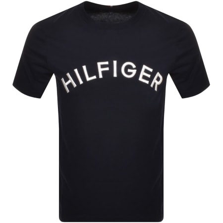 Recommended Product Image for Tommy Hilfiger Arched Logo T Shirt Navy