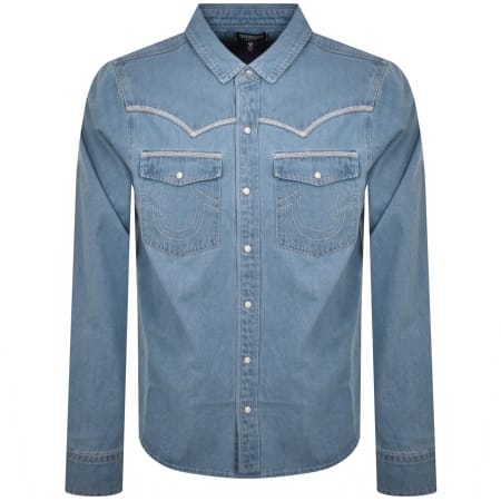 Product Image for True Religion Flatlock Western Shirt Blue