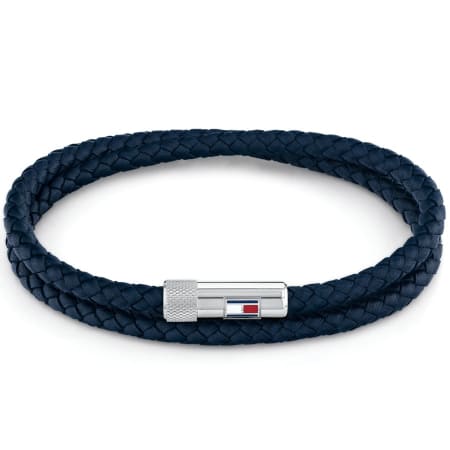 Product Image for Tommy Hilfiger Leather Double Wrap Bracelet Navy