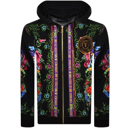 Product Image for Versace Jeans Couture Full Zip Logo Hoodie Black