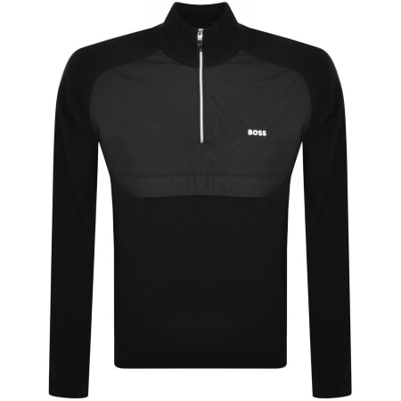 Product Image for BOSS Zoxel Half Zip Knit Jumper Black