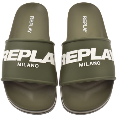 Product Image for Replay Logo Sliders Green