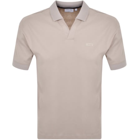 Product Image for Calvin Klein Open Placket Polo T Shirt Beige