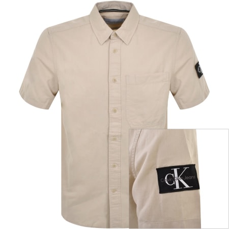 Product Image for Calvin Klein Jeans Linen Short Sleeve Shirt Beige