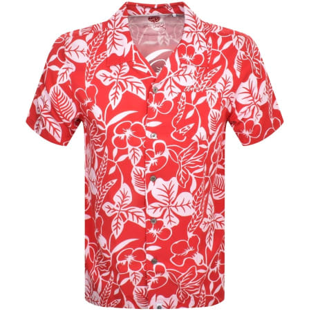 Product Image for Pretty Green X Elvis Leaf Print Shirt Red