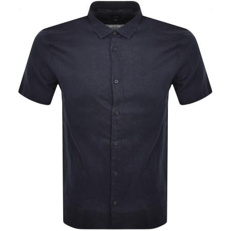 Product Image for Armani Exchange Linen Short Sleeve Shirt Navy