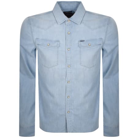 Recommended Product Image for G Star Raw Slim 3301 Long Sleeved Shirt Blue