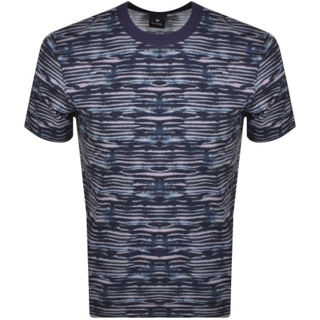 Product Image for Paul Smith Tie Dye Stripe T Shirt Navy