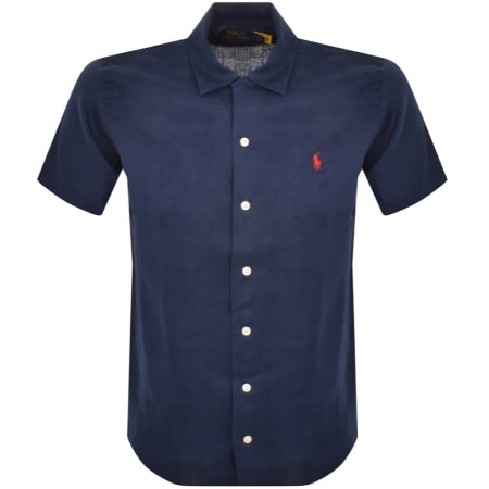 Product Image for Ralph Lauren Linen Short Sleeved Shirt Navy