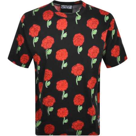 Product Image for Versace Jeans Couture Roses T Shirt Black