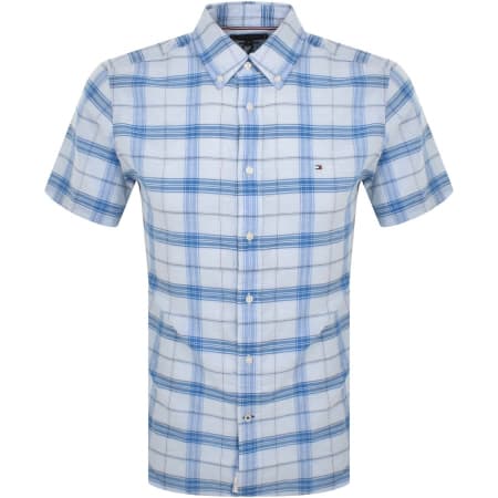 Product Image for Tommy Hilfiger Short Sleeved Check Shirt Blue