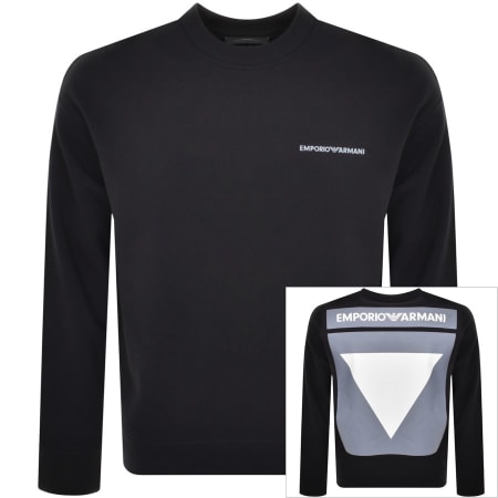 Product Image for Emporio Armani Crew Neck Logo Sweatshirt Navy