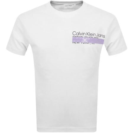 Product Image for Calvin Klein Jeans Address Logo T Shirt White