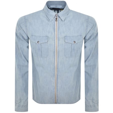 Product Image for Ralph Lauren Full Zip Long Sleeve Shirt Blue