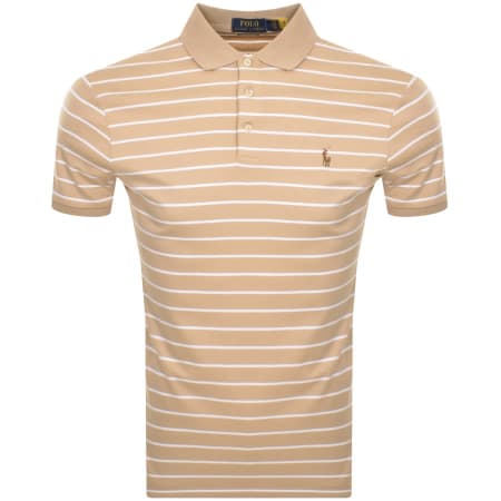 Product Image for Ralph Lauren Stripe Slim Fit Polo T Shirt Beige