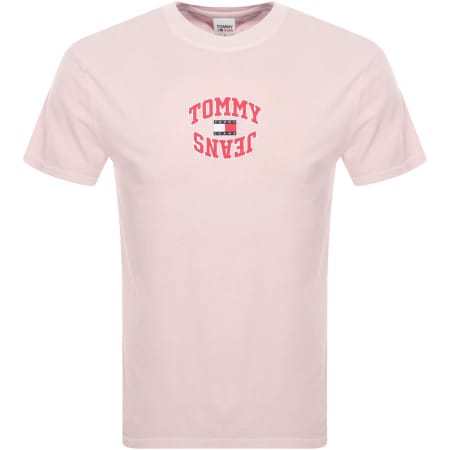Product Image for Tommy Jeans Classic Arched Logo T Shirt Pink