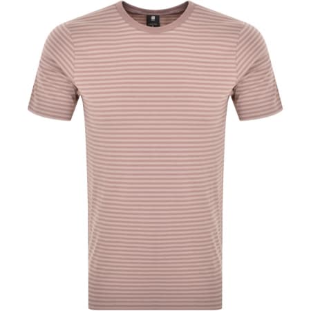 Product Image for G Star Raw Slim Stripe Logo T Shirt Purple