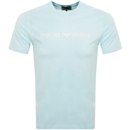 Product Image for Emporio Armani Crew Neck Logo T Shirt Blue