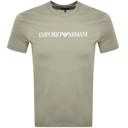 Product Image for Emporio Armani Crew Neck Logo T Shirt Green
