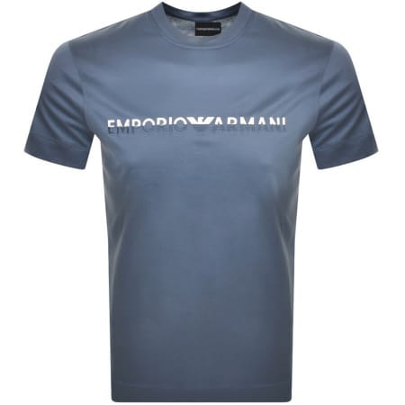 Product Image for Emporio Armani Short Sleeved Logo T Shirt Blue