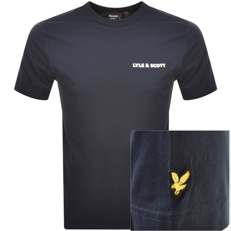 Product Image for Lyle And Scott Flocked Logo T Shirt Navy