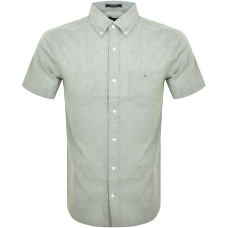 Product Image for Gant Cotton Linen Short Sleeve Shirt Green