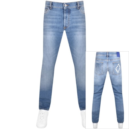 Product Image for Marcelo Burlon Tempera Cross Slim Jeans Blue
