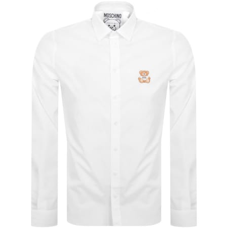 Product Image for Moschino Long Sleeve Teddy Patch Shirt White