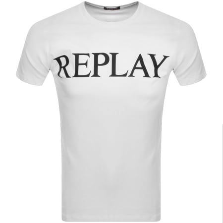 Product Image for Replay Logo Crew Neck T Shirt White