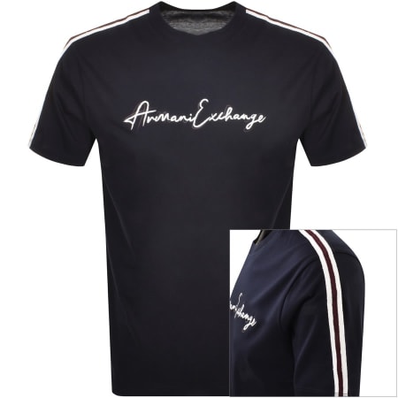 Recommended Product Image for Armani Exchange Crew Neck Logo T Shirt Navy