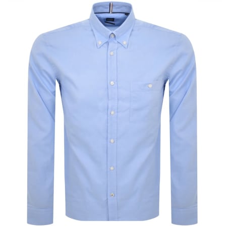 Fred Perry Oxford Long Sleeve Shirt Blue | Mainline Menswear