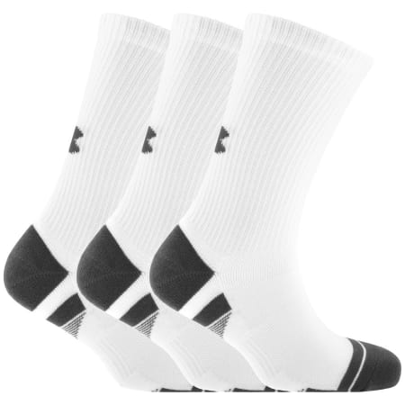 Product Image for Under Armour Three Pack HeatGear Crew Socks White