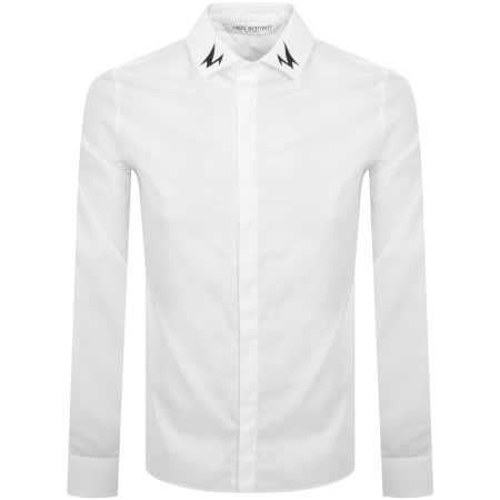Product Image for Neil Barrett Bolt Collar Long Sleeved Shirt White
