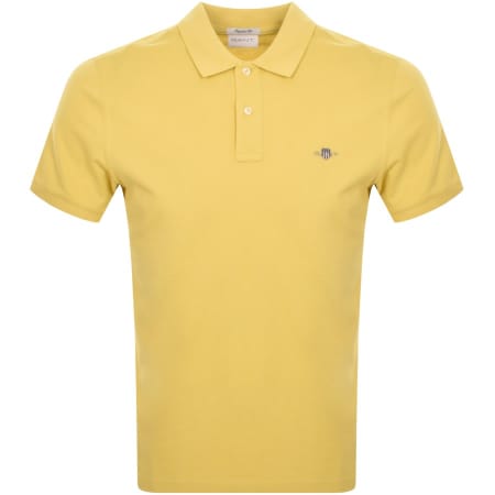 Product Image for Gant Shield Pique Polo T Shirt Yellow