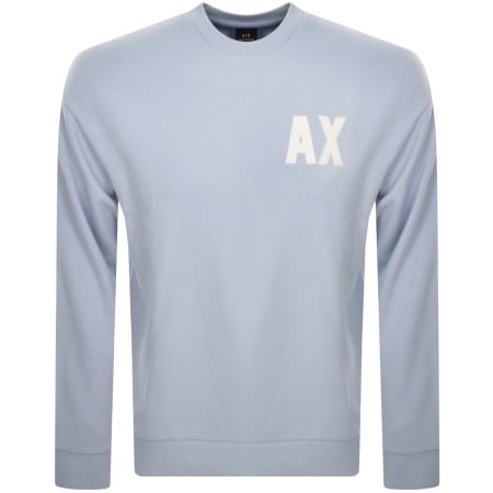 Product Image for Armani Exchange Crew Neck Logo Sweatshirt Blue