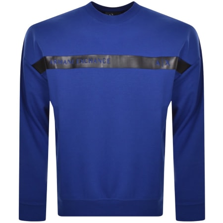 Product Image for Armani Exchange Logo Print Sweatshirt Blue