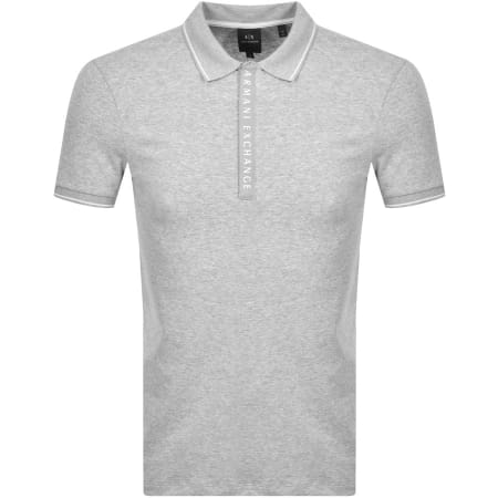 Product Image for Armani Exchange Logo Placket Polo T Shirt Grey