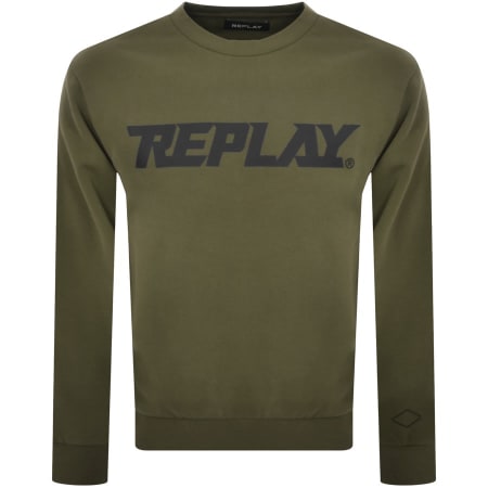 Product Image for Replay Crew Neck Sweatshirt Green
