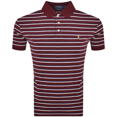 Product Image for Ralph Lauren Stripe Polo T Shirt Burgundy