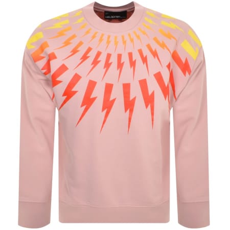 Product Image for Neil Barrett Fairisle Thunderbolt Sweatshirt Pink