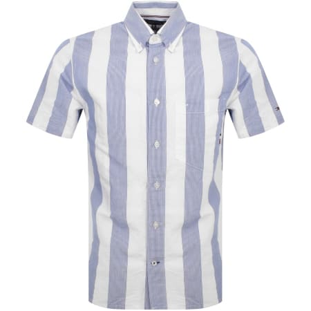 Product Image for Tommy Hilfiger Short Sleeved Striped Shirt White