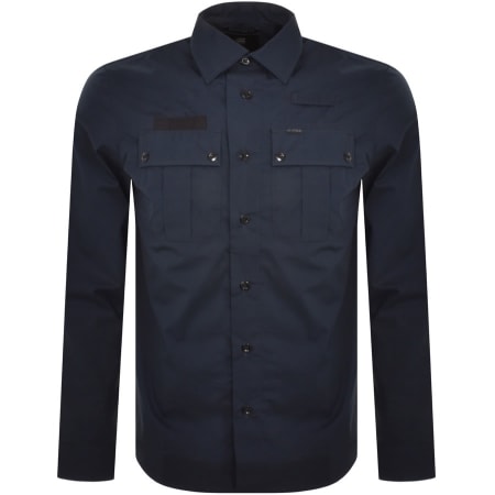 Product Image for G Star Raw Police Regular Long Sleeve Shirt Navy
