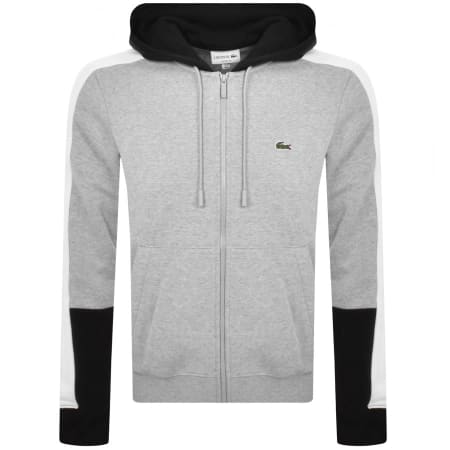 Product Image for Lacoste Full Zip Tape Logo Hoodie Grey