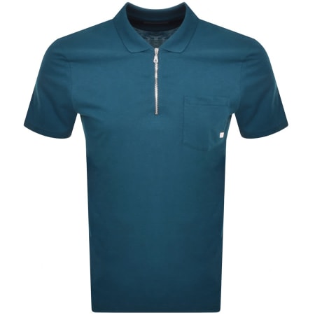 Product Image for Farah Vintage Chancery Zip Polo T Shirt Blue