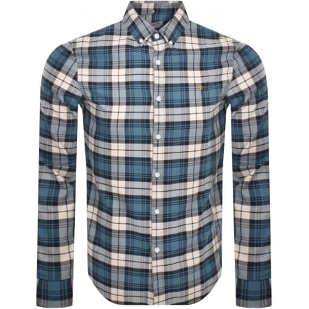 Product Image for Farah Vintage Brewer Check Long Sleeve Shirt Blue