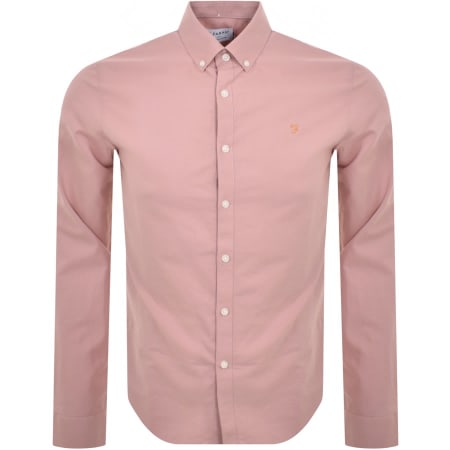 Product Image for Farah Vintage Brewer Long Sleeve Shirt Pink