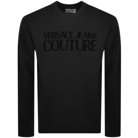 Product Image for Versace Jeans Couture Flock Logo Sweatshirt Black