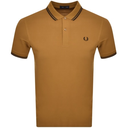 Fred Perry Concealed Placket Polo T Shirt Brown | Mainline Menswear