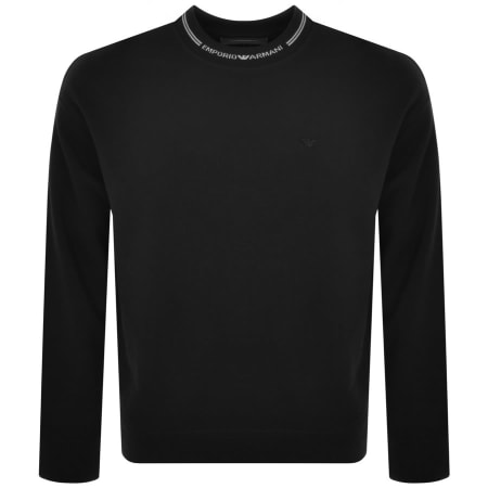 Product Image for Emporio Armani Crew Neck Logo Sweatshirt Black